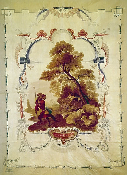 The wolf became shepherd Illustration for the fable by Jean de La Fontaine