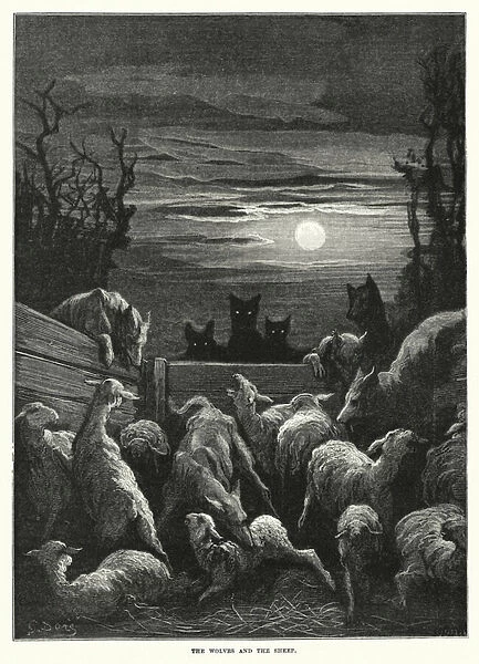 The wolves and the sheep (engraving)