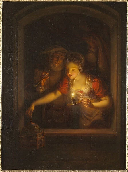 A Woman with a Burning Candle, 1818 (oil on canvas)