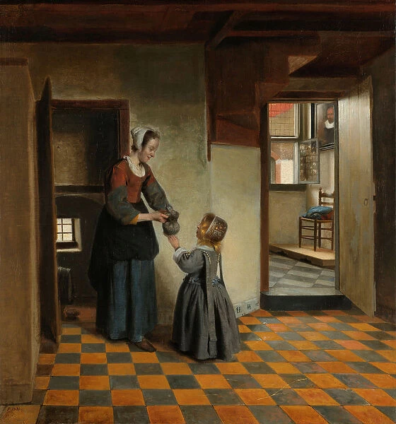 Woman with a Child in a Pantry, c. 1656-60 (oil on canvas)