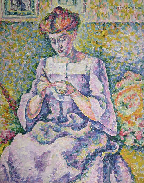 Woman Crocheting, 1908 (oil on canvas)