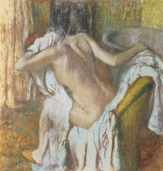 Woman drying herself, c. 1888-92 (pastel)
