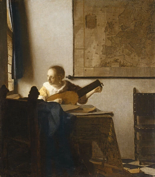 Woman with a Lute, c. 1662-1663 (oil on canvas)