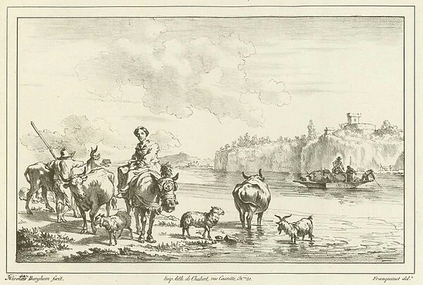 Woman on a Mule (engraving)