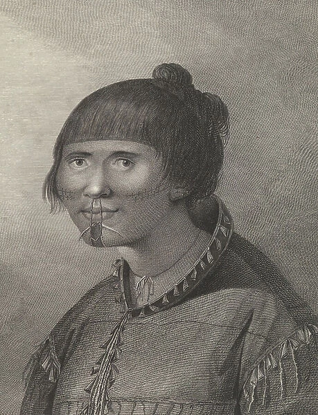 A woman of Oonalashka, late 18th century (engraving)