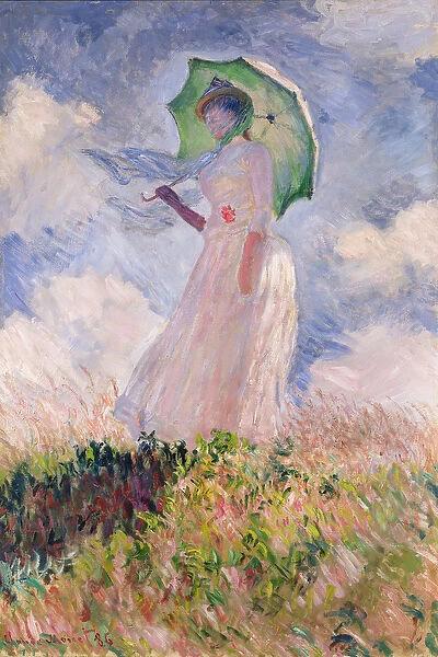 Woman with Parasol turned to the Left, 1886 (oil on canvas)