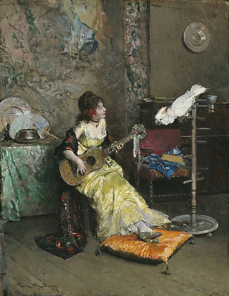 Woman with a Parrot, c. 1872 (oil on canvas)