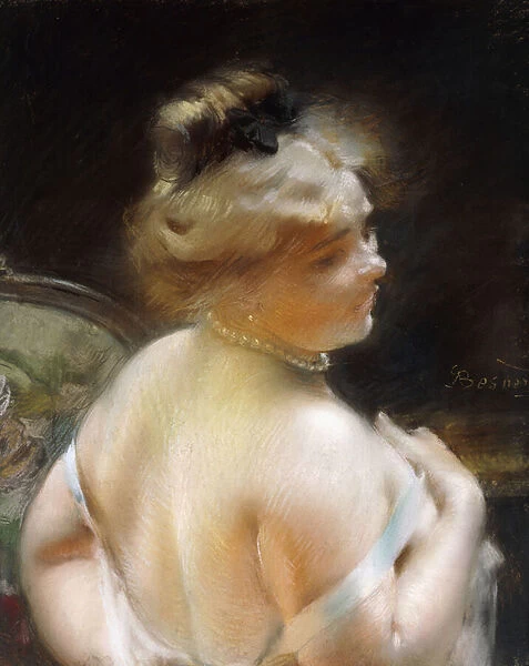 Woman with a Pearl Necklace; Femme au Collier de Perles