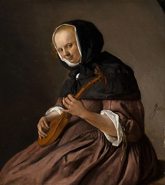 Woman Playing the Cittern, c. 1662 (oil on panel)