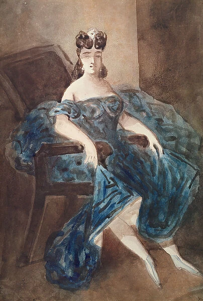 Woman Seated in an Armchair (w  /  c on paper)