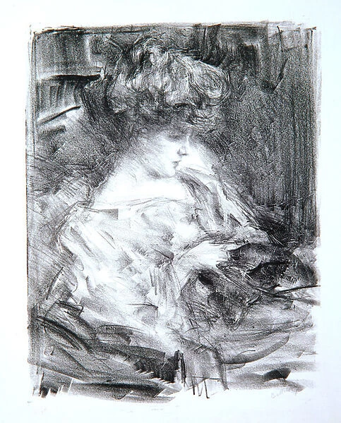 Woman Seated, Miss Shaw, 1905 (litho)