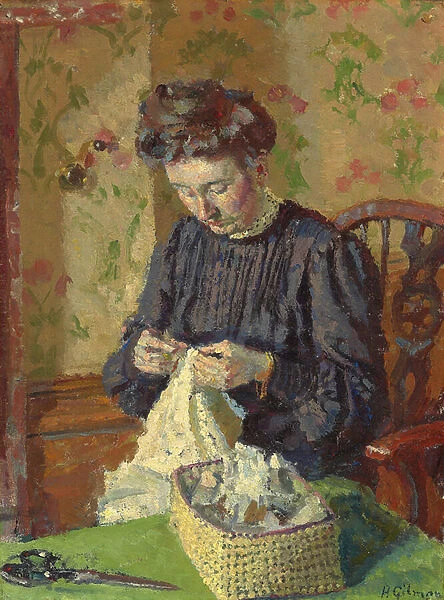 Woman Sewing, c. 1908 (oil on canvas)