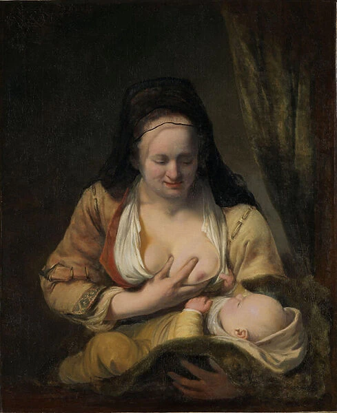 Woman Suckling an Infant (oil on canvas)