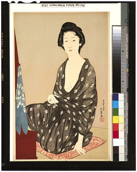 Woman in summer kimono, 1920 (woodblock)