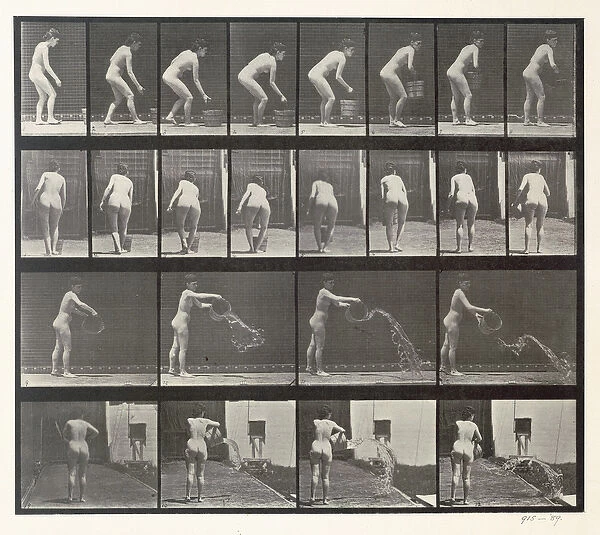 Woman throwing a bucket of water, plate 401 from Animal Locomotion
