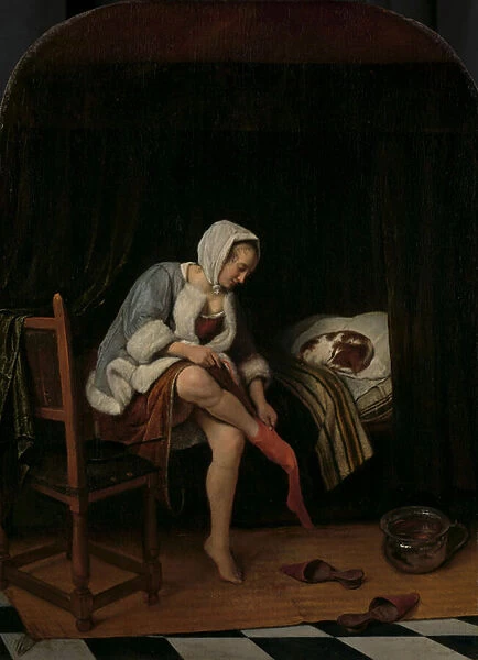 Woman at her Toilet, 1655-60 (oil on panel)