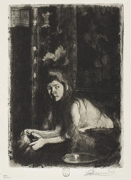 Woman with a Vase, 1894 (etching & aquatint on white laid paper)