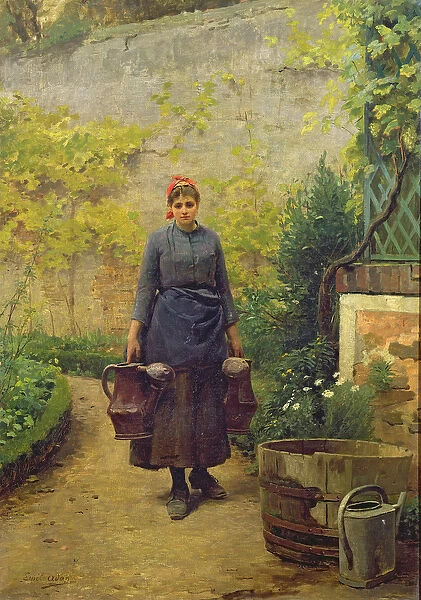 Woman with Watering Cans (oil on canvas)