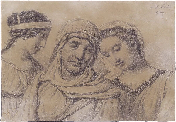 Three Women, 1817 (chalk on paper)
