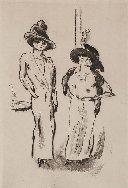 Two Women at the Ball, c. 1910 (etching)