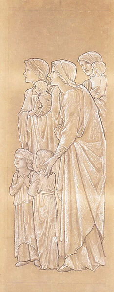 Women bringing Children to Christ, (charcoal over traces of pencil