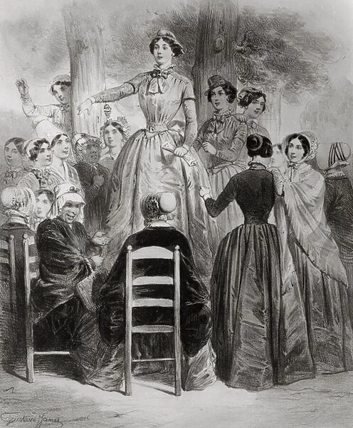 Womens Club, 19th century (engraving) (b  /  w photo)