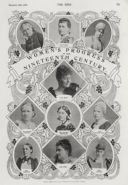 Womens progress in the 19th Century (b  /  w photo)