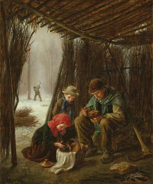 The Woodcutters Meal, 1873 (oil on panel)