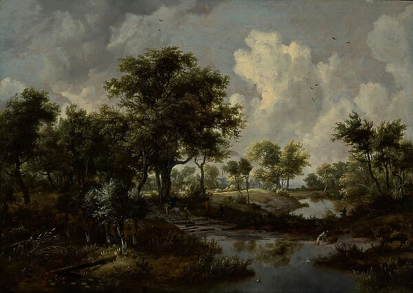 A Wooded Landscape, 1667 (oil on panel)