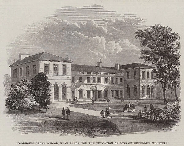 Woodhouse-Grove School, near Leeds, for the Education of Sons of Methodist Ministers (engraving)