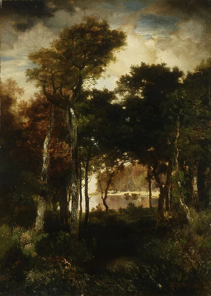 Woods by a River, 1886 (oil on canvas)