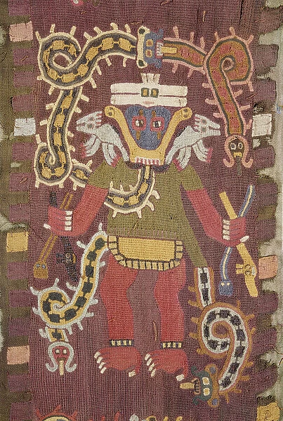 Woollen Mythological figure, Paracas Tribe (textile)