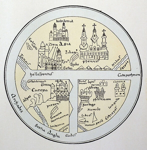 World map from an 11th century Leipzig manuscript