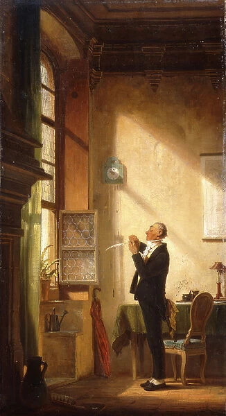 A Writer Sharpening his Quill; Der Schreiber, eine Feder schneidend, (oil on canvas)