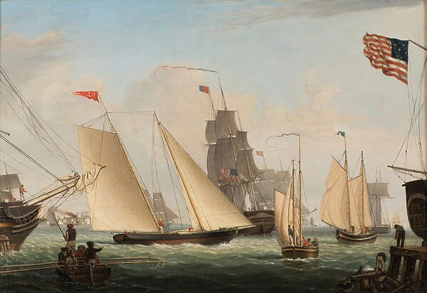 Yacht Northern Light in Boston Harbor, 1845 (oil on canvas)