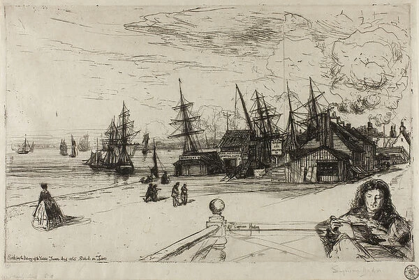 Yacht Tavern, Erith, 1865 (etching from a zinc plate on ivory china paper)