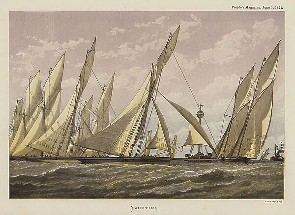 Yachting (coloured engraving)