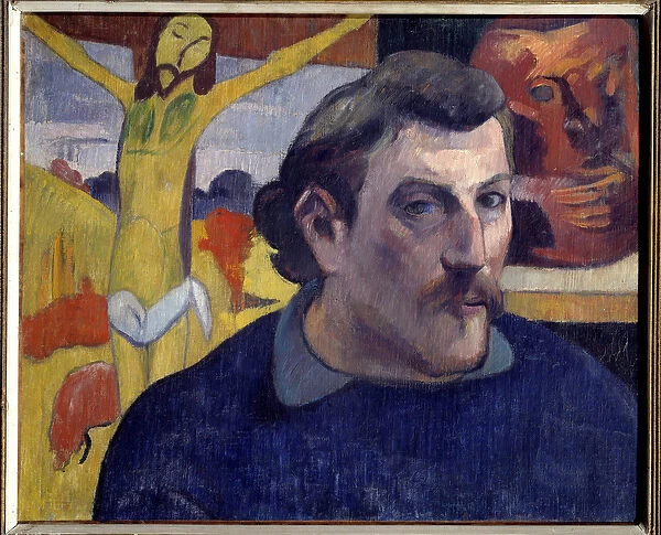 Yellow Christ self-portrait. Painting by Paul Gauguin (1848-1903), 1891. Oil on wood