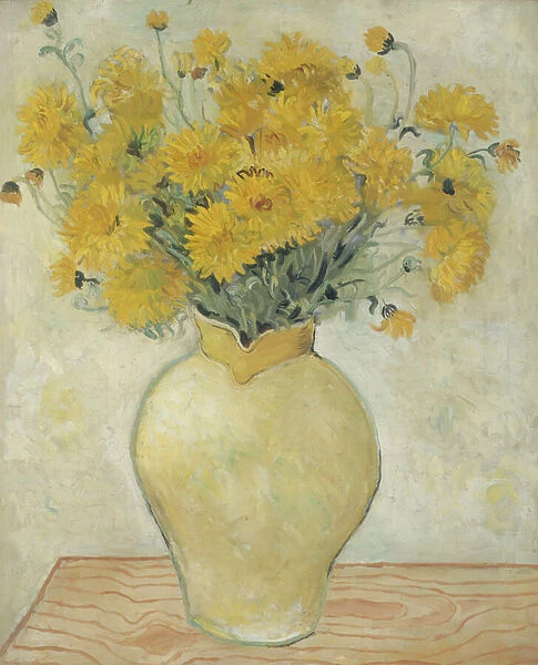 Yellow Chrysanthemums, 1925 (oil on canvas)