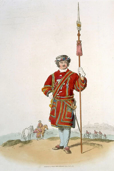 Yeoman of the Kings Guard, from Costume of Great Britain
