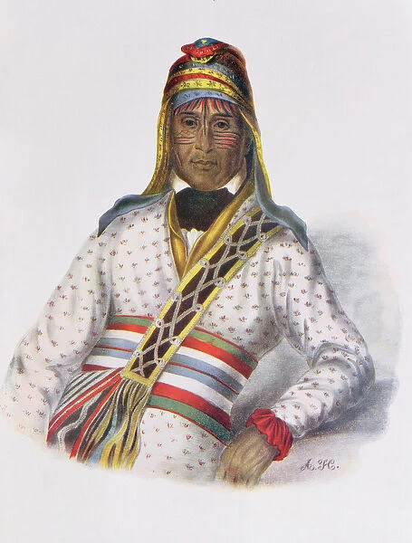 Yoholo-Micco, a Creek Chief, 1825, illustration from The Indian Tribes of North America, Vol