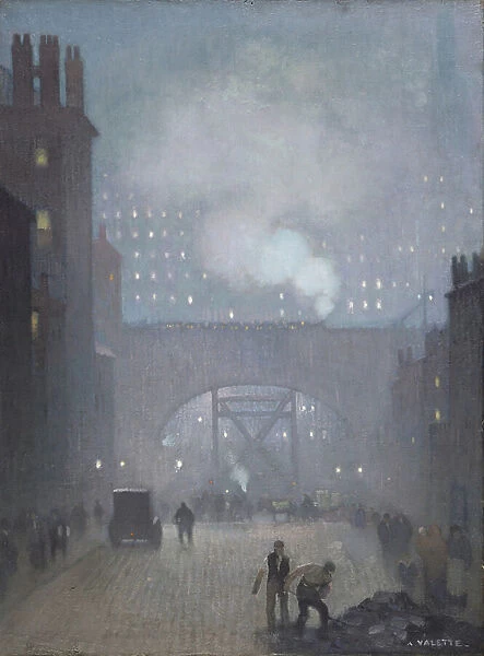 York Street leading to Charles Street, Manchester, 1913 (oil on linen)
