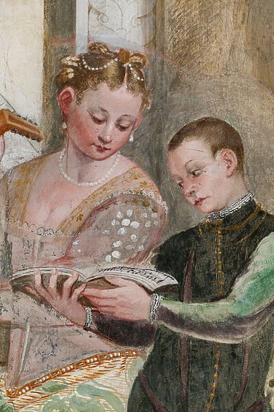 Young boy and a court lady, The Concert, Main Hall, c. 1570 (fresco)