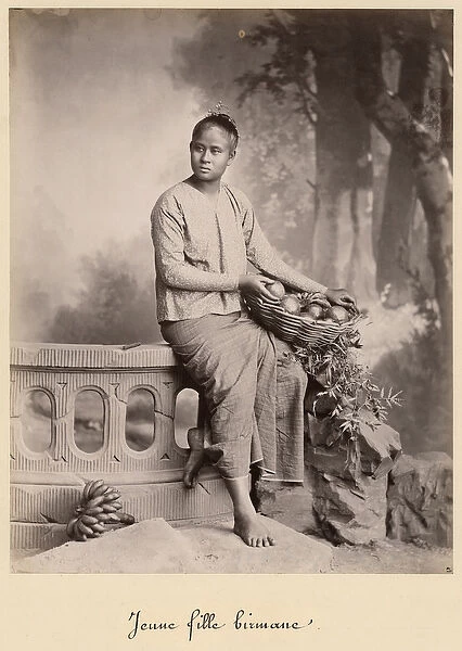 Young Burmese girl, c. 1880 (albumen print from a glass negative) (b  /  w photo)