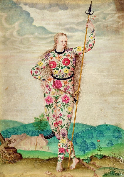 A Young Daughter of the Picts, c. 1585 (w  /  c and gouache with gold on vellum)