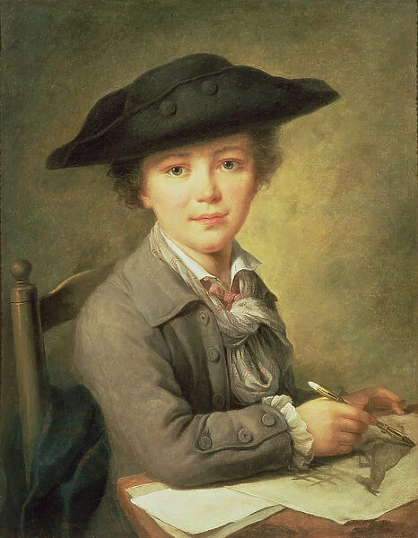 Young draughtsman in black hat, 18th century