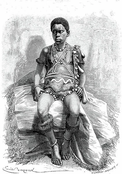 Young feticheur du GABON (animiste sorcerer) - Around Lake Jonanga, Gabon 1865
