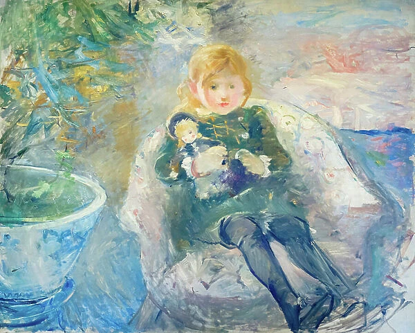 Young girl with doll, c. 1884 (oil on canvas)