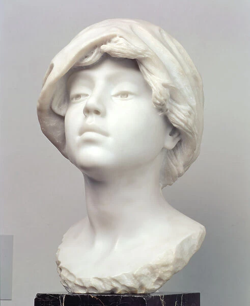 Young Girl in a Fichu, early 1890s (marble)