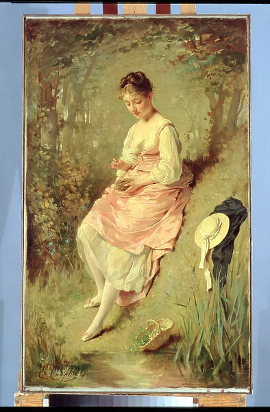 Young Girl with a Nest, late 1860s (oil on canvas)